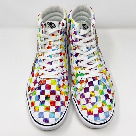 VANS | Customized Unique Tie Dye Checkerboard SK8-HI High Tops 12 Mens - Picture 5 of 15